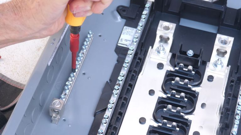 ground bar on electrical panel